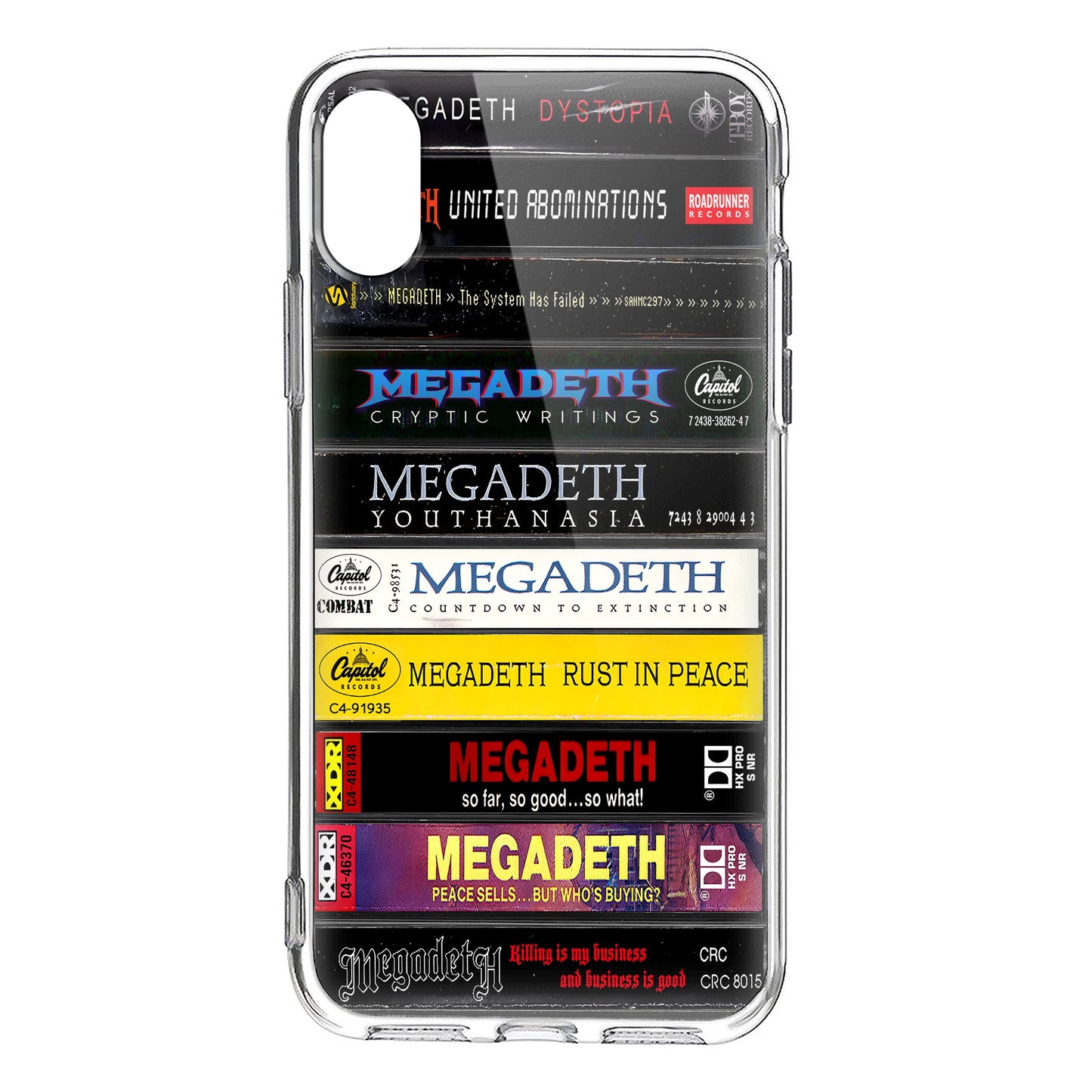 Megadeth Albums Cassette Collection Retro Phone Case