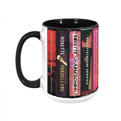 Roxette Albums Cassette Collection Retro Accent Edge-to-Edge Printed Mug